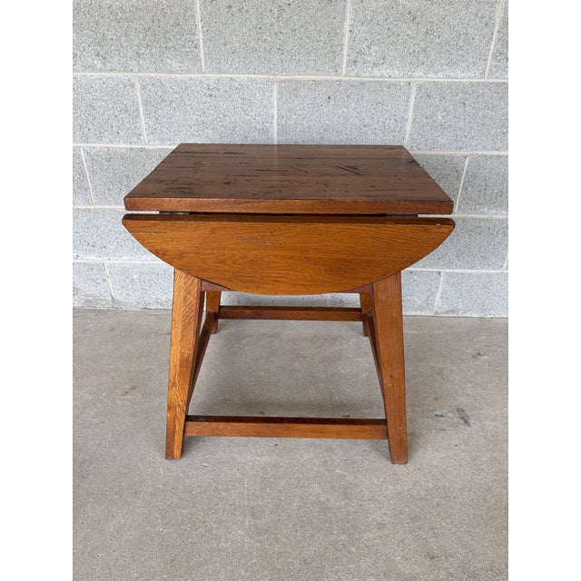 Broyhill Attic Heirlooms Oak Single Drawer Shaker Style Drop Leaf Side Table For Sale In Philadelphia - Image 6 of 10