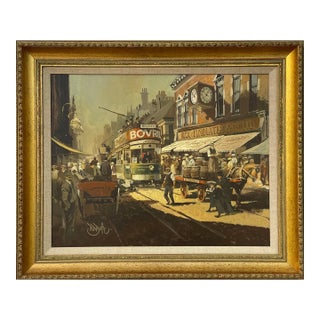 Robert D Beattie, Oil Painting of Kingstown Dublin in 1910 by Modern Impressionist Irish Artist, 1950 Circa For Sale