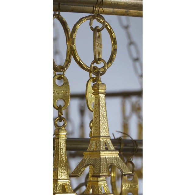 Artisan Chandelier Eiffel Tower Paris Gold Metal Key Chain Motif For Sale - Image 9 of 11