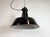1950s Industrial Black Enamel Factory Lamp with Cast Iron Top, 1950s For Sale - Image 5 of 18