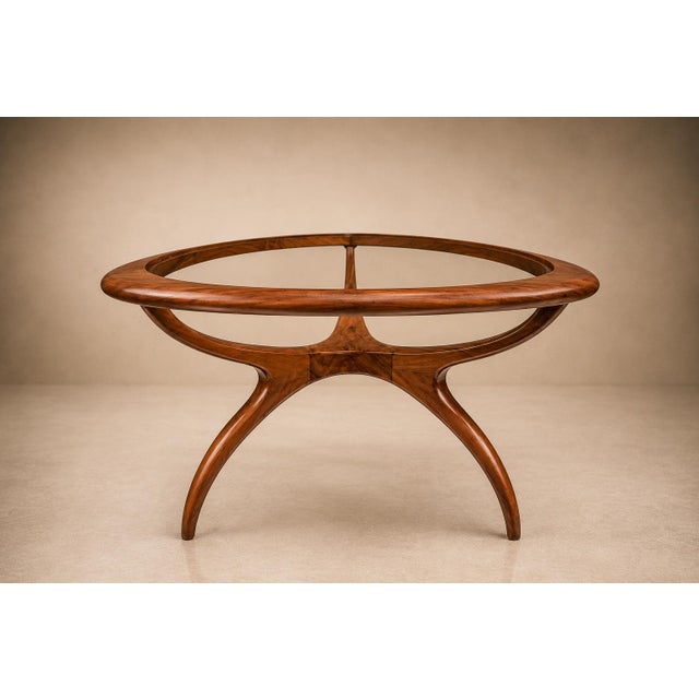 Wood Large “Egg” Coffee Table in Caviúna Wood & Glass by Giuseppe Scapinelli, Brazil, 1950s For Sale - Image 7 of 18