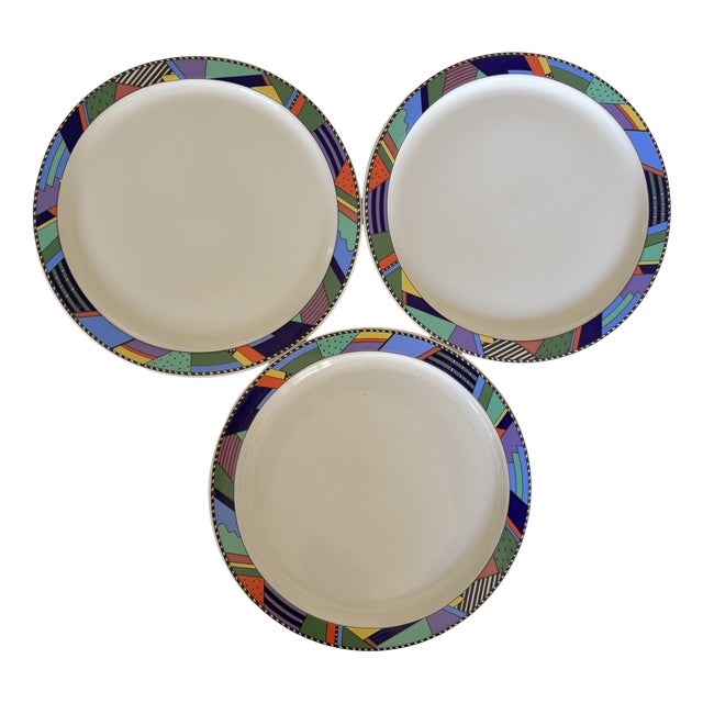 Scenario Metropol Dinner Plates by Barbara Brenner for Rosenthal, 1990s, Set of 3 For Sale