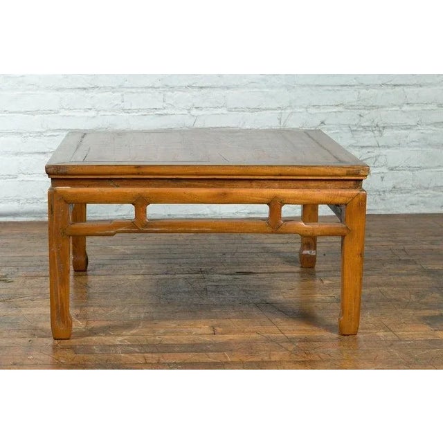 19th Century Chinese Qing Dynasty Low Table with Humpback Stretcher & Horse Hoof Feet For Sale - Image 11 of 13