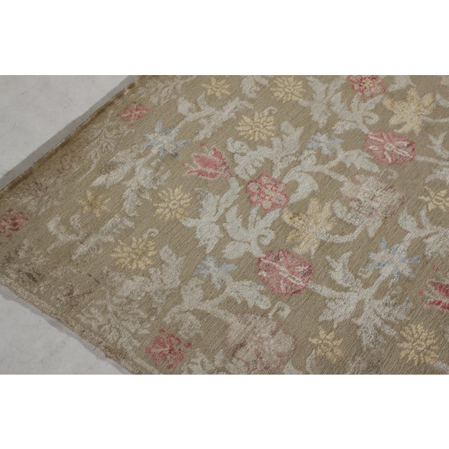 Textile Hand-Knotted Spanish Floral Rug in Beige and Red by Rug & Kilim For Sale - Image 7 of 8
