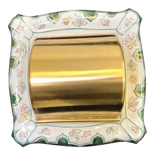 Vintage Sherle Wagner Chinoiserie & Gold Plate 4-Piece Bathroom Vanity Set For Sale