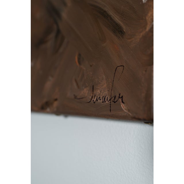 Pair of Vintage Sheep Paintings in Original Rustic Wood Frames For Sale - Image 4 of 4