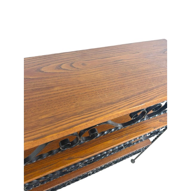 Wood Vintage Wrought Iron Scroll Shelf, Handmade Studio Piece, Spanish Revival Style For Sale - Image 7 of 17