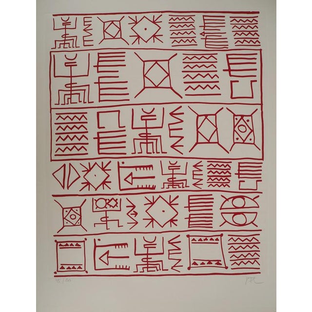 Yona Friedman (1923-2019) Pictograms of Genesis (Red), 1975 Original screenprint (Silium workshop) Signed in pencil...