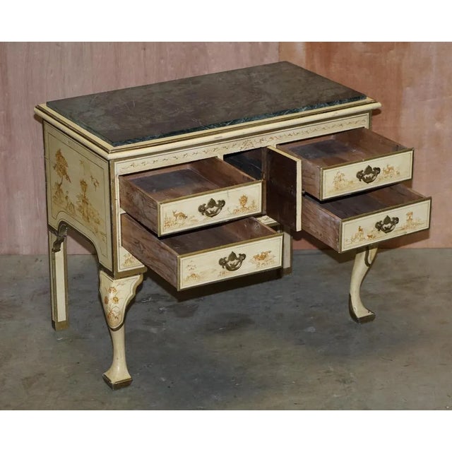 Chinese Chippendale Style Sideboard with Chinoiserie Marble Top For Sale - Image 18 of 18