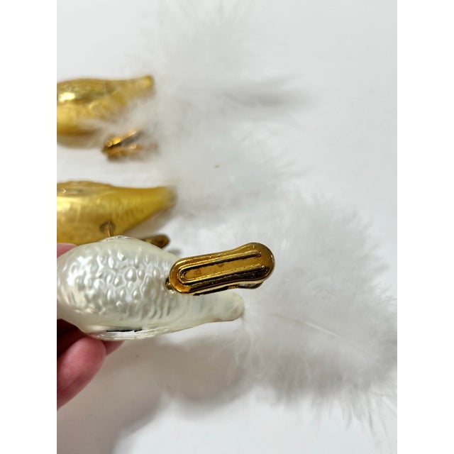 Glass Vintage Glass Bird Clip-on Christmas Ornaments With Feather Tails – Set of 3 For Sale - Image 7 of 10
