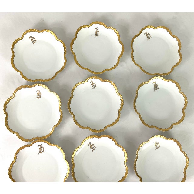 Early 20th Century Early 20th Century Rosenthal,unmarked , Gilded, Porcelain, Scalloped Edge, 5 Inch Berry Bowls – Set of 11 For Sale - Image 5 of 7