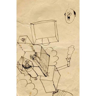 Mino Maccari, The Factory, Original Ink Drawing, Mid-20th Century For Sale