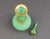 Green Mid 20th Century French Opaline Satin Green Gold Gilded Uranium Glass Decanter Bottle 9 3/8" For Sale - Image 8 of 9