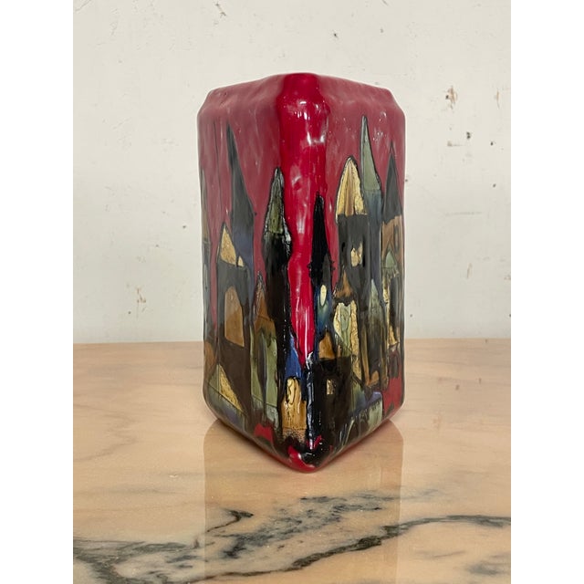 Hand-Decorated Ceramic Vase from Elio Schiavon, 1970s For Sale - Image 6 of 9