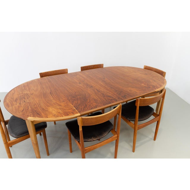 Danish Walnut Dining Room Set by Henry Rosengren Hansen for Brande, 1960, Set of 7 For Sale - Image 13 of 18