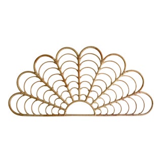 1970s Vintage Wicker Queen Headboard For Sale