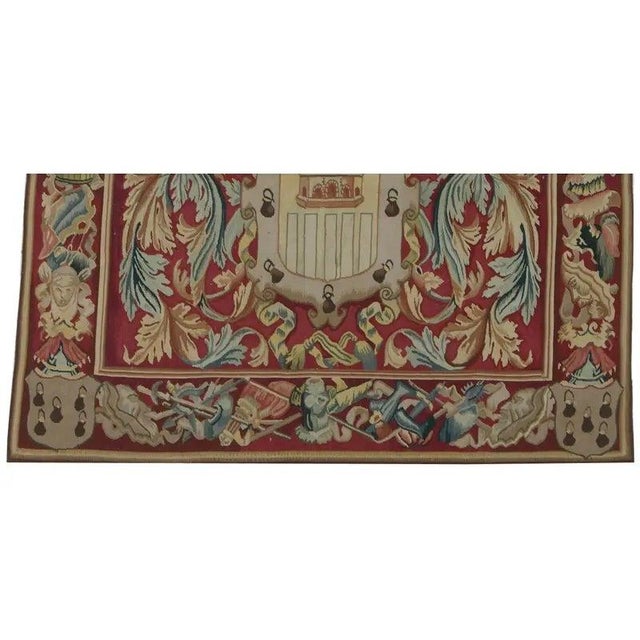 Vintage Tapestry Ddepicting Royal Emblem For Sale - Image 4 of 9