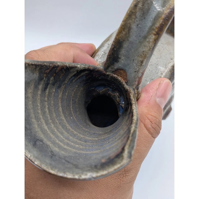 Vintage Mid Century Modern Ceramic Studio Art Pitcher With Lid For Sale In Los Angeles - Image 6 of 16