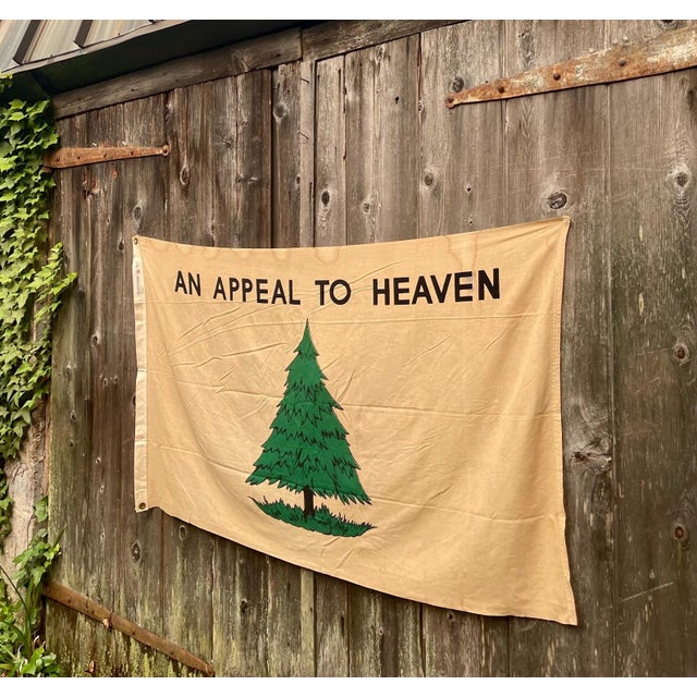 The pine tree flag. Very nice and desirable commemorative Bicentennial revolutionary flag in beautiful naturally faded...