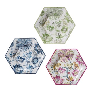 Williamsburg for Port 68 Braganza 9" Hexagon Plates, Set of 3 For Sale