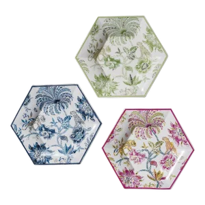 Williamsburg for Port 68 Braganza 9" Hexagon Plates, Set of 3