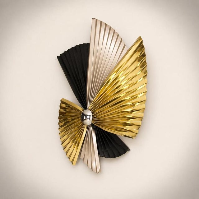 Curtis Jere, Wall Sculpture, USA, 1992, Brass For Sale - Image 6 of 10