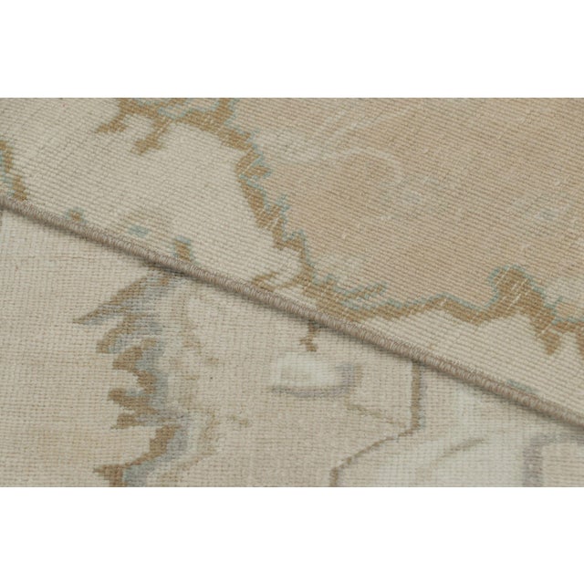 Textile Vintage Turkish Extra-Long Runner With Ornate Medallion Set in Beige - Rug & Kilim For Sale - Image 7 of 9