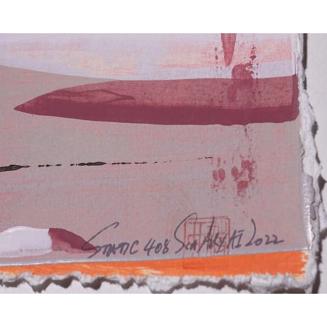 Contemporary "Static 408" Contemporary Minimalist Abstract Painting, Framed For Sale - Image 3 of 5