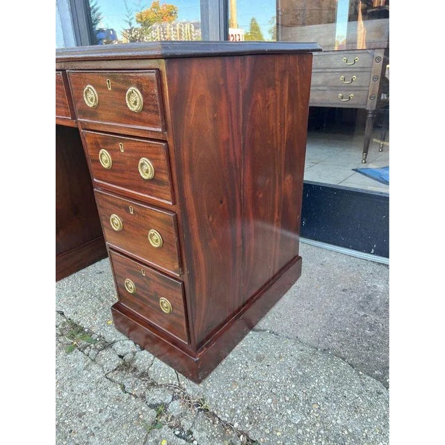 Antique Mahogany Leather Inset Top Desk, 19th Century For Sale - Image 4 of 12