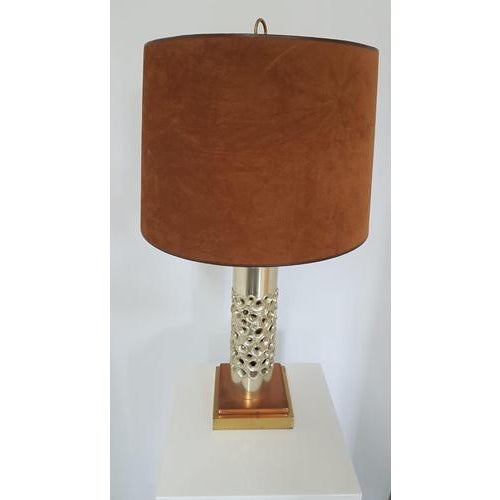 Vintage Brutalist Table Lamp in Silver-Plated Aluminum by Willy Luyckx for Aluclair, 1960s For Sale - Image 11 of 13