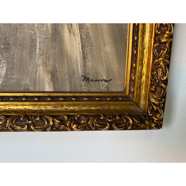 1960s Vintage Parisian Street Scene Impressionist Oil Painting on Board by Marron For Sale - Image 10 of 11