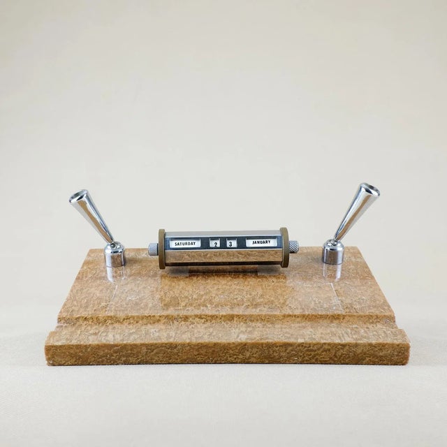 English Art Deco Desk Set With Perpetual Calendar, 1930s For Sale - Image 11 of 11