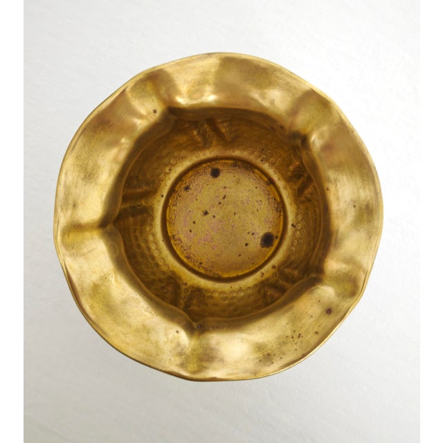 Mid-Century Modern Hand-Hammered Brass Vase by Cognolato, Italy, 1950s For Sale - Image 9 of 17