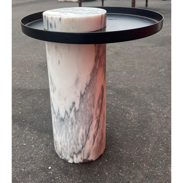 Modern Deco Style, Metal and Marble Accent Table For Sale - Image 4 of 5