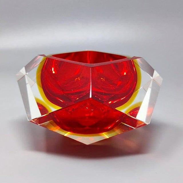 Vintage Red and Yellow Ashtray by Flavio Poli for Seguso, 1960s For Sale - Image 7 of 7