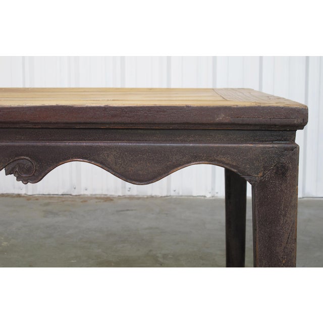 Antique Elm 82" Long Dining Table For Sale - Image 10 of 11