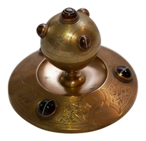 Early 1900s Arts and Crafts Brass Ship's Ink Well