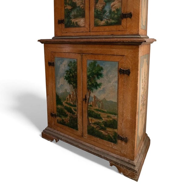 Rustic Italian Painted Cupboard in Pine For Sale - Image 3 of 7