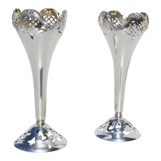 German 800 Silver Flower Vases - a Pair For Sale