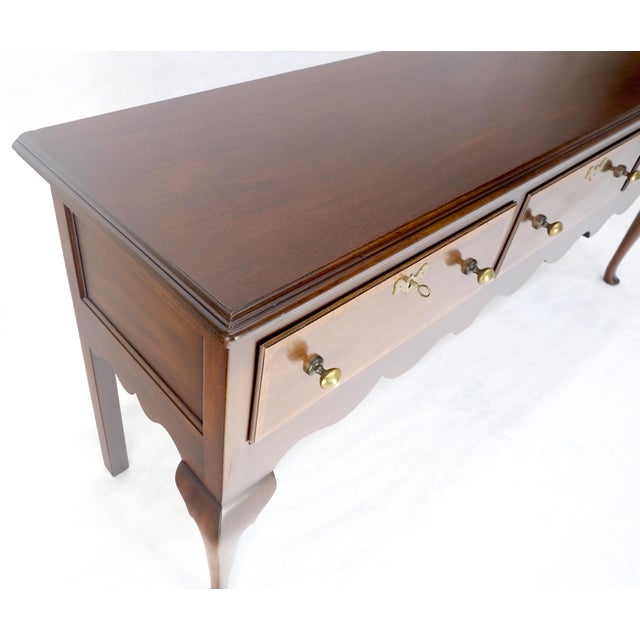 Kittinger Solid Mahogany 3 Massive Drawers Queen Anne Sideboard Credenza MINT For Sale - Image 16 of 16
