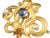 1900 - 1909 Early 20th Century Antique 14k Yellow Gold Seed Pearl & Sapphire Brooch/Watch Fob For Sale - Image 5 of 9