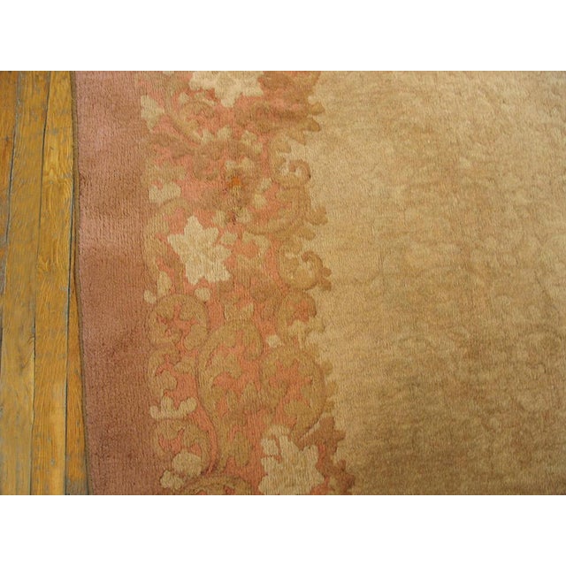 Antique Chinese Art Deco rug, size: 9'0" x 11'9". Antique Chinese - Art Deco Chinese Yellow 1920s Yellow Rug, Circa Date:...