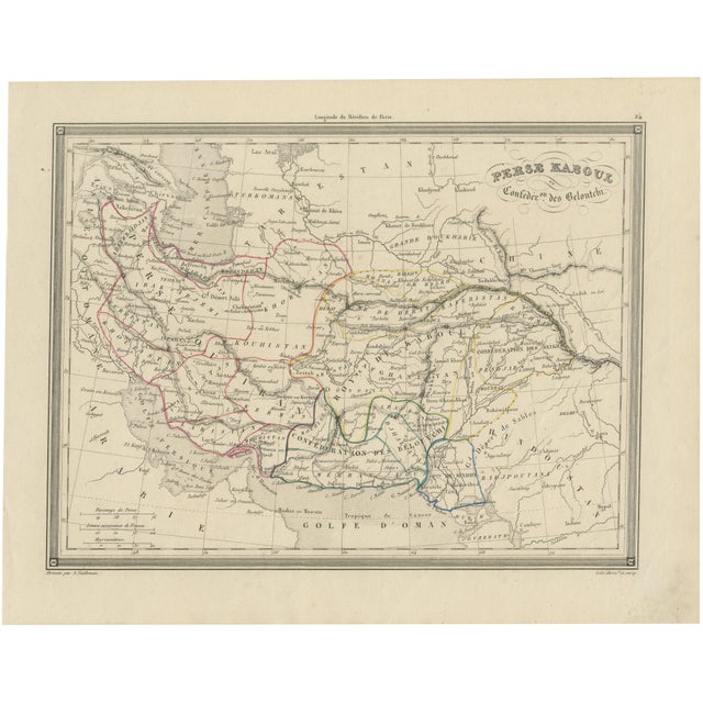 Antique Map of Iran Afghanistan & Central Asia, 1850 For Sale - Image 9 of 9