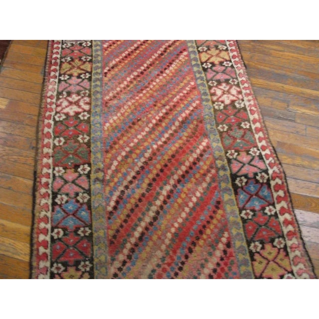 Persian 19th Century W. Persian Kurdish Carpet ( 3'3" x 12'4" - 99 x 376 ) For Sale - Image 3 of 5