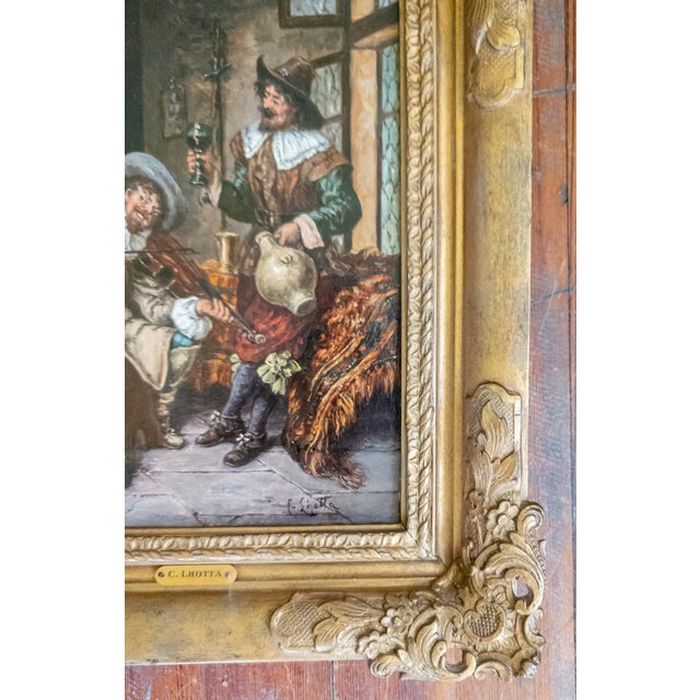 Mid 19th Century 19th Century Continental European Dutch Style Tavern Genre Scene Painting, Signed For Sale - Image 5 of 16