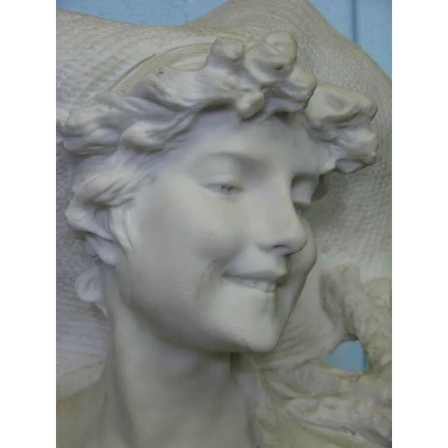 Sculpture 'Mona Lisa of the Vineyard'- 30" H. Bust After Caesare Lapini a Lovely Woman With an Enigm For Sale In West Palm - Image 6 of 7