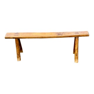 19th Century Antique Handmade Chinese Solid Elm Skinny ‘Kung Fu’ Bench For Sale