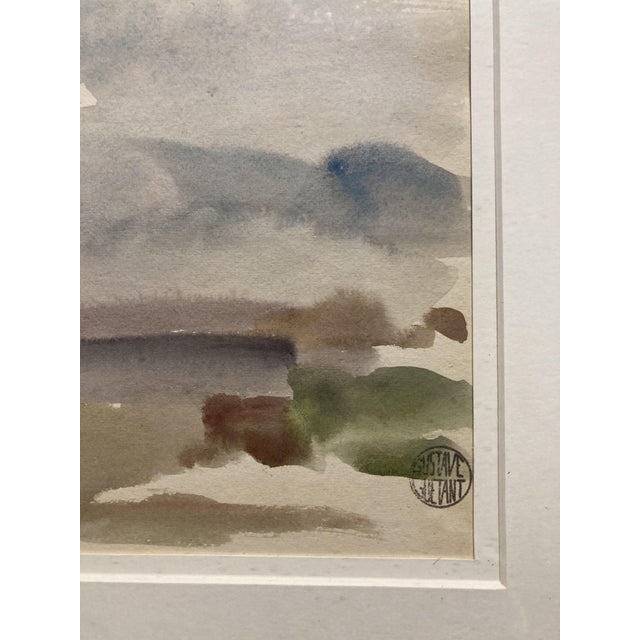 Brown Gustave Guétant, Landscape, Watercolor, Framed For Sale - Image 8 of 14