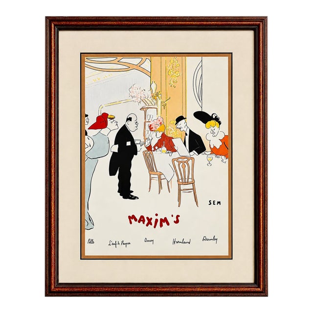 1950s Chez Maxim’s Paris Sem Panoramic Menu Lithograph For Sale