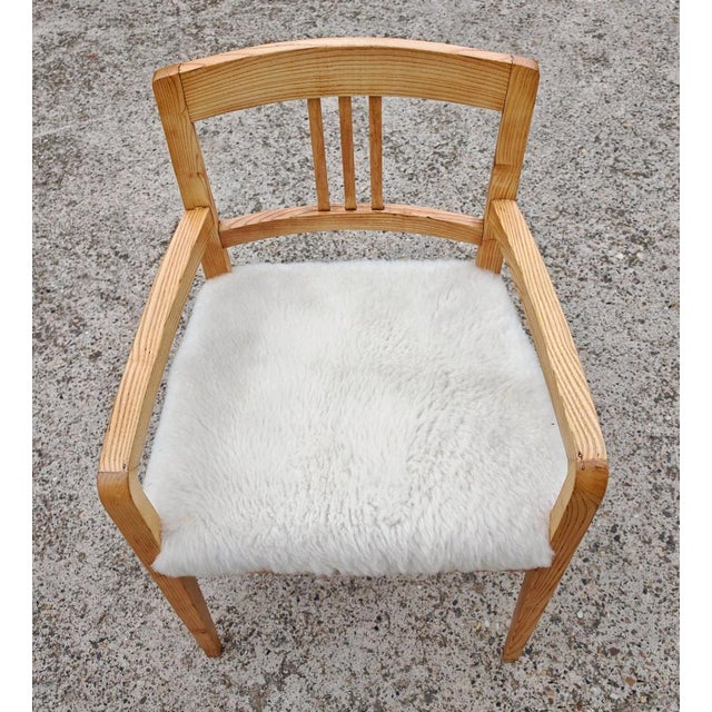 Jugendstil Armhairs in Ash Upholstered in Lambskin, Austria, 1910s, Set of 2 For Sale - Image 14 of 18